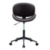 Bent Wood Adjustable Office Chair , Mix Color PU Leather Upholstery And Black Foot - Black
