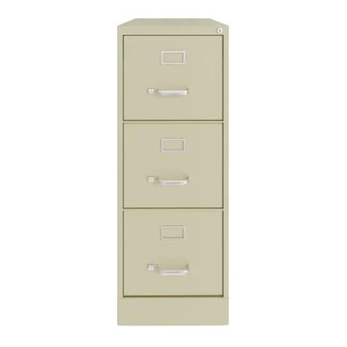 Hirsh 22-in Deep 3 Drawer, Letter Width, Vertical File Cabinet - Beige 2 Hirsh 22-in Deep 3 Drawer, Letter Width, Vertical File Cabinet - Beige - Image 2