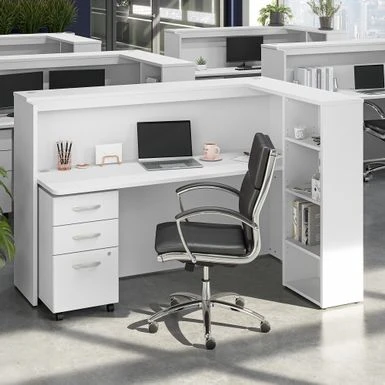 Studio C 72W Cubicle Desk With Drawers By Bush Business Furniture - Storm Gray 2 Studio C 72W Cubicle Desk With Drawers By Bush Business Furniture - Storm Gray - Image 2