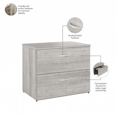 Studio A 2 Drawer Lateral File Cabinet By Bush Business Furniture - White 8 Studio A 2 Drawer Lateral File Cabinet By Bush Business Furniture - White - Image 8