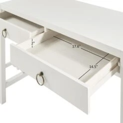 Andi 2-Drawer White Finish Writing Desk By INSPIRE Q Bold - Frost Grey -Felloweis Store 28200499 6422 4dad 98b9 ce66a4dabb2a