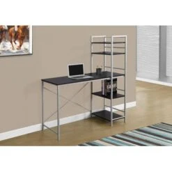 Computer Desk/ Home Office/ Laptop/ Storage Shelves/ 48"L/ Work/ Metal/ Laminate/ Brown/ Grey/ Contemporary/ Modern