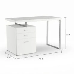 Coaster Furniture Brennan White 3-drawer Office Desk - White -Felloweis Store 2852d779 4757 43e9 b3dd 9dada62a5130