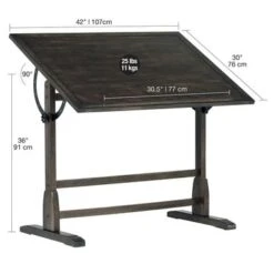 Studio Designs Vintage 42-inch Distressed Black Wood Drafting Table - Distressed - Black -Felloweis Store 2ac2c5d0 4a7e 4f2f b375 267b402dc354