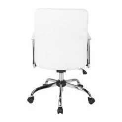 Faux Leather Office Chair With Chrome Base And Built-In Lumbar Support - White 27 Faux Leather Office Chair With Chrome Base And Built-In Lumbar Support - White -Felloweis Store 2ace62b1 90f3 465c a827 85eed8c0dcef