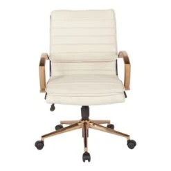 Ave Six Mid-Back Faux Leather Office Chair With Gold Finish Base - CREAM -Felloweis Store 2ae6155d 45cc 402c 970f c282f5fd6808