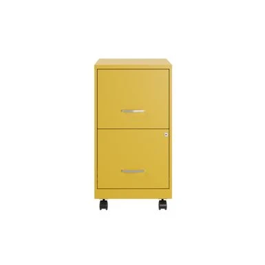 Space Solutions 18" 2 Drawer Mobile Smart Vertical File Cabinet, Teal - Yellow - Letter 12 Space Solutions 18" 2 Drawer Mobile Smart Vertical File Cabinet, Teal - Yellow - Letter - Image 12