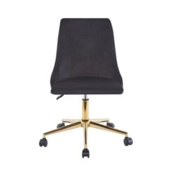 Porthos Home Rae Office Chair, Velvet Upholstery, Gold Chrome Legs - Pink -Felloweis Store 2b5d6a45 dbdd 49fc abbc b0265031ba79