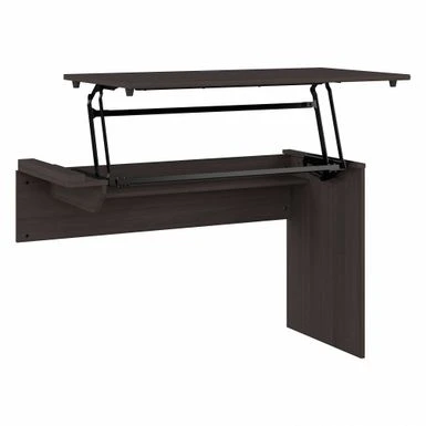 Cabot 3 Position Sit To Stand Desk Return By Bush Furniture - Heather Gray 2 Cabot 3 Position Sit To Stand Desk Return By Bush Furniture - Heather Gray - Image 2