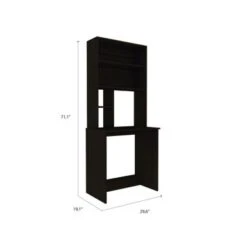 Compu Hutch Desk With 5 Open Shelves - Black -Felloweis Store 2c44be57 9583 4c43 87c5 4815813d7625