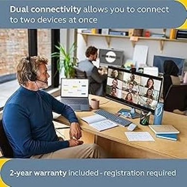 Jabra Evolve2 50 Wired Stereo Headset AirComfort Technology, Noise-Cancelling Mics & Active Noise Cancellation - Works With All Leading UC Platforms Such As Zoom & Google Meet - Black 4 Jabra Evolve2 50 Wired Stereo Headset AirComfort Technology, Noise-Cancelling Mics & Active Noise Cancellation - Works With All Leading UC Platforms Such As Zoom & Google Meet - Black - Image 4