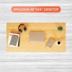 FLEXISPOT 48"x24" Home Office Electric Height Adjustable Standing Desk Sit Stand Desk Natural Bamboo Desk Top - Black -Felloweis Store 2c51f6e6 9813 4034 9f63 ed8588e5ad74