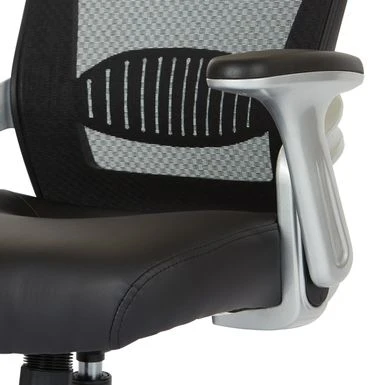 Black Mesh Back Manager's Office Chair With Silver Frame - Black Mesh 12 Black Mesh Back Manager's Office Chair With Silver Frame - Black Mesh - Image 12