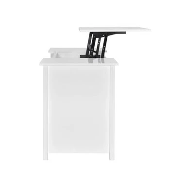 4 Drawers Wood Desk In High Gloss White Finish - High Gloss White 5 4 Drawers Wood Desk In High Gloss White Finish - High Gloss White - Image 5