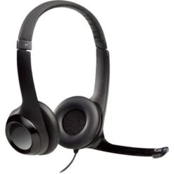 Logitech - H390 Wired USB Noise-Cancelling On-Ear Headset - Black