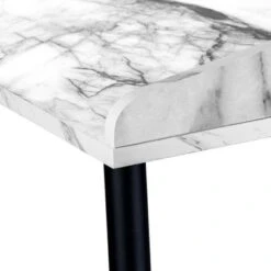 Computer Desk/ Home Office/ Laptop/ Storage Shelves/ 48"L/ Work/ Metal/ Laminate/ White Marble Look/ Black/ Contemporary/ Modern -Felloweis Store 2df0e6e5 f72a 4778 9e51 462cac08b520