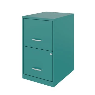 Space Solutions 18in. 2 Drawer Metal File Cabinet, Teal - Purple - Letter 3 Space Solutions 18in. 2 Drawer Metal File Cabinet, Teal - Purple - Letter - Image 3