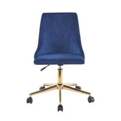 Porthos Home Rae Office Chair, Velvet Upholstery, Gold Chrome Legs - Green -Felloweis Store 2eed49c9 41d6 4a1a 9dce 90ec46bfa5c7