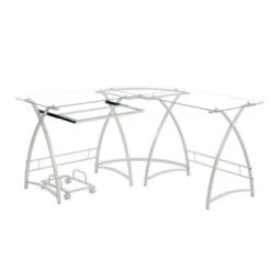 Computer Desk- L Shape With Keyboard Tray - Silver -Felloweis Store 2efcb28c c13e 4897 88f2 8fdbfa84ab15