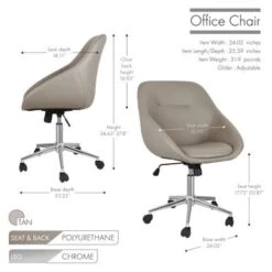 Porthos Home Hayes Swivel Office Chair, Chrome Base, PU Leather - Brown 37 Porthos Home Hayes Swivel Office Chair, Chrome Base, PU Leather - Brown -Felloweis Store 2f8353a8 aae2 4593 9a9f 787233cd78f1