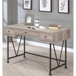 Carbon Loft DeCoursey Home Office Computer Writing Desk With Drawers - Weathered