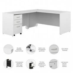 Studio C 66W L-Shaped Desk With Drawers By Bush Business Furniture - Storm Gray -Felloweis Store 2f9ef27d 6cc2 4004 aa4a 354da8f6cca7