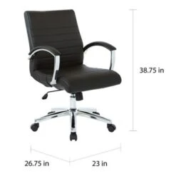 Executive Low Back Faux Leather Chair With Chrome Arms And Base - Single - Black -Felloweis Store 300b7cb0 92a9 45a6 b6fd d89baabc2472