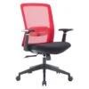 LeisureMod Ingram Modern Office Task Chair With Adjustable Armrests - Red