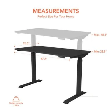 FLEXISPOT 48"x24" 5-Min Install Home Office Height Adjustable Standing Desk Memory Controller Sit Stand Desk Computer Desk - Black 6 FLEXISPOT 48"x24" 5-Min Install Home Office Height Adjustable Standing Desk Memory Controller Sit Stand Desk Computer Desk - Black - Image 6
