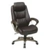 Office Star Executive Eco Leather Chair With Padded Arms And Headrest - Cocoa/Espresso