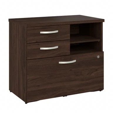 Hybrid Office Storage Cabinet With Drawers By Bush Business Furniture - Black Walnut 10 Hybrid Office Storage Cabinet With Drawers By Bush Business Furniture - Black Walnut - Image 10