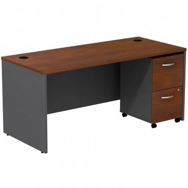Series C 66W Desk With Mobile File Cabinet By Bush Business Furniture - Hansen Cherry 1 Series C 66W Desk With Mobile File Cabinet By Bush Business Furniture - Hansen Cherry