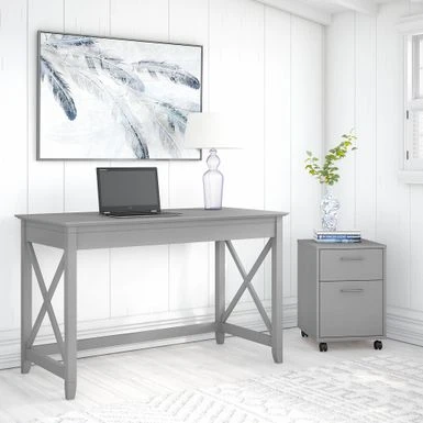 The Gray Barn Hatfield 48-inch Writing Desk With Mobile File Cabinet - Cape Cod Gray 1 The Gray Barn Hatfield 48-inch Writing Desk With Mobile File Cabinet - Cape Cod Gray