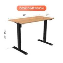 FLEXISPOT 48"x24" Home Office Electric Height Adjustable Standing Desk Sit Stand Desk Natural Bamboo Desk Top - Black -Felloweis Store 3287dc56 dfd9 4d76 9245 3c4a88cea6f7