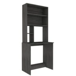 Compu Hutch Desk With 5 Open Shelves - Black -Felloweis Store 3355362c 35ce 4e89 a6f2 fc3b7fa396bc