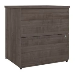 Logan 28W 2 Drawer Lateral File Cabinet By Bestar - Medium Gray Maple