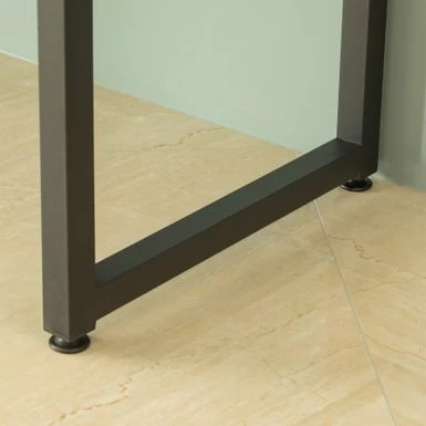 Wooden Writing Desk Homes Office Table With Sturdy Metal Frame, Cherry - Cherry 4 Wooden Writing Desk Homes Office Table With Sturdy Metal Frame, Cherry - Cherry - Image 4