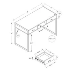 Computer Desk/ Home Office/ Laptop/ Storage Drawers/ 48"L/ Work/ Metal/ Laminate/ White/ Grey/ Contemporary/ Modern -Felloweis Store 34ffb9b5 cd44 4182 99f5 754157332a32