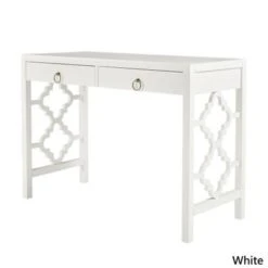 Andi 2-Drawer White Finish Writing Desk By INSPIRE Q Bold - Frost Grey -Felloweis Store 354c250c fe8b 4d50 8c92 c90732f75d71