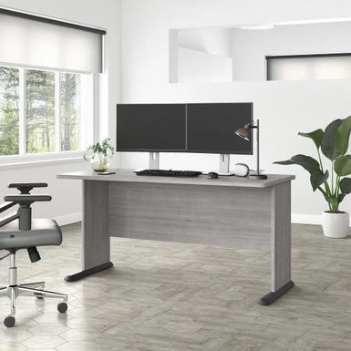 Studio A 60W Computer Desk By Bush Business Furniture - Platinum Gray 1 Studio A 60W Computer Desk By Bush Business Furniture - Platinum Gray