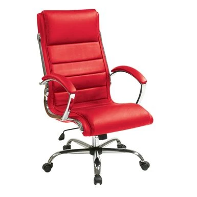 Executive Office Chair With Padded Arms In Faux Leather - White 8 Executive Office Chair With Padded Arms In Faux Leather - White - Image 8