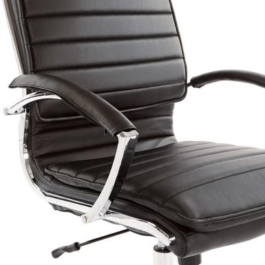 High Back Professional Managers Faux Leather Chair With Chrome Base And Removable Sleeves - Brown/Silver 3 High Back Professional Managers Faux Leather Chair With Chrome Base And Removable Sleeves - Brown/Silver - Image 3