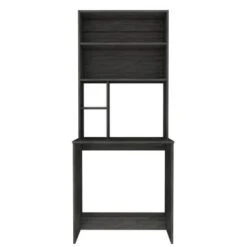 Compu Hutch Desk With 5 Open Shelves - Black -Felloweis Store 39259d54 9422 4203 8eda 17921a38ce6e