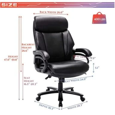 Moda 2181-B High Back Bonded Leather Office Executive Swivel Chair - Black 4 Moda 2181-B High Back Bonded Leather Office Executive Swivel Chair - Black - Image 4