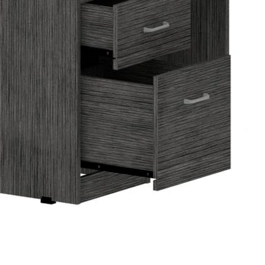 FM Furniture Raleigh L-Shaped Desk With Two Drawers, One Shelf And CPU Storage - Brown 5 FM Furniture Raleigh L-Shaped Desk With Two Drawers, One Shelf And CPU Storage - Brown - Image 5