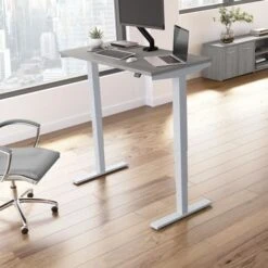 Move 40 Series 48W X 24D Adjustable Desk By Bush Business Furniture - Black Walnut/Cool Gray Metallic -Felloweis Store 3b63037b f439 41ec bfb8 000700038b41
