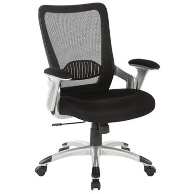 Black Mesh Back Manager's Office Chair With Silver Frame - Black Mesh 13 Black Mesh Back Manager's Office Chair With Silver Frame - Black Mesh - Image 13