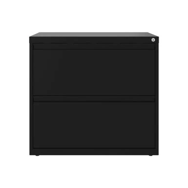 Hirsh 30 Inch Wide 2 Drawer Lateral 101 File Cabinet, Black - Black 2 Hirsh 30 Inch Wide 2 Drawer Lateral 101 File Cabinet, Black - Black - Image 2