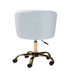 Baxton Studio Ravenna Contemporary Glam And Luxe Velvet Fabric And Gold Metal Swivel Office Chair - Aqua, Gold -Felloweis Store 3c2b6db6 ef2b 4577 a799 e71fff7fab2e