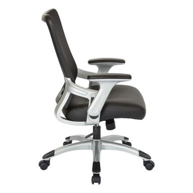 Black Mesh Back Manager's Office Chair With Silver Frame - Black Mesh 4 Black Mesh Back Manager's Office Chair With Silver Frame - Black Mesh - Image 4